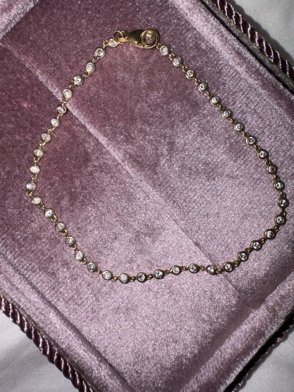 14K YELLOW GOLD 1.60 TCW DIAMOND STATION TENNIS BRACELET- LIKE NEW - Picture 5 of 7